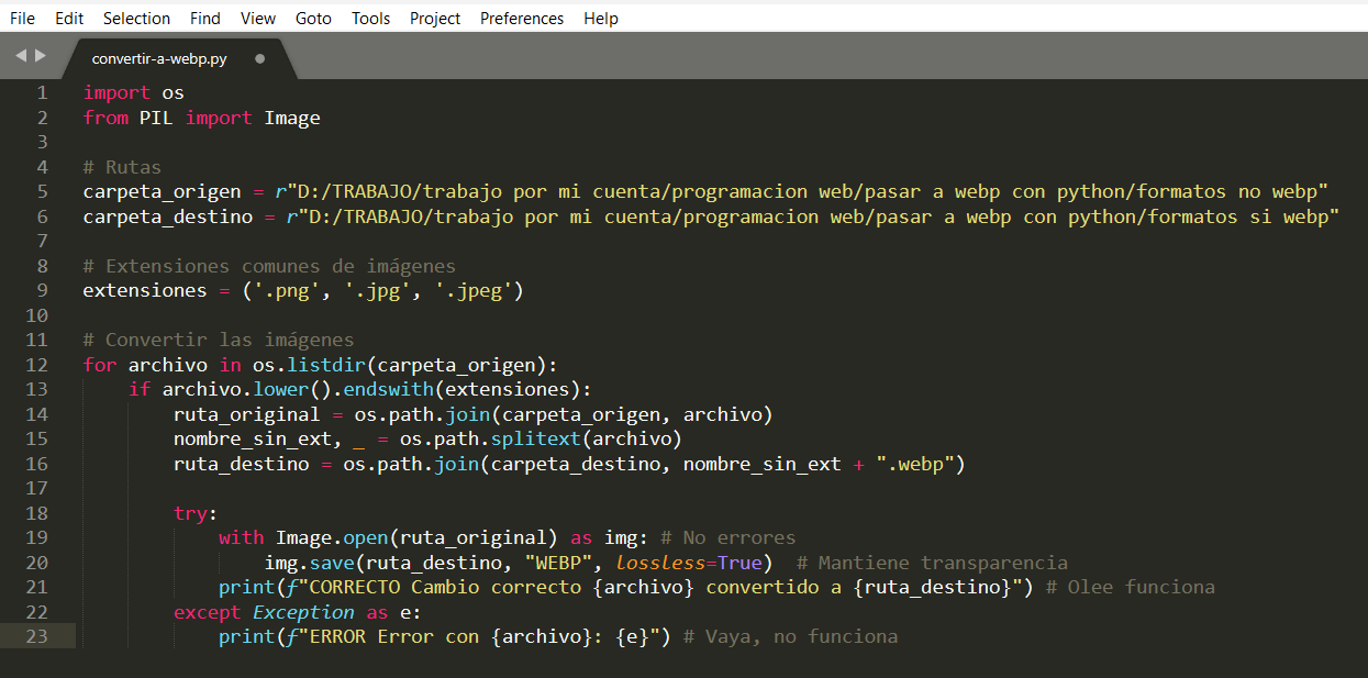 pasar imágenes a webp con python